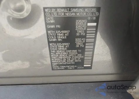 2018 Nissan Rogue S z USA, uszkodzony, nr VIN KNMAT2MT9JP546784